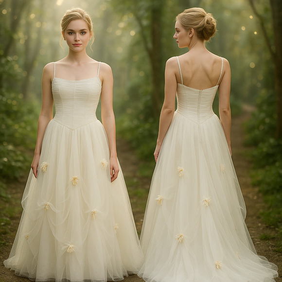 Cache Vintage Beaded Fairy Whimsical Prom Wedding dress Ivory Size 4 ren Faire - Picture 1 of 16